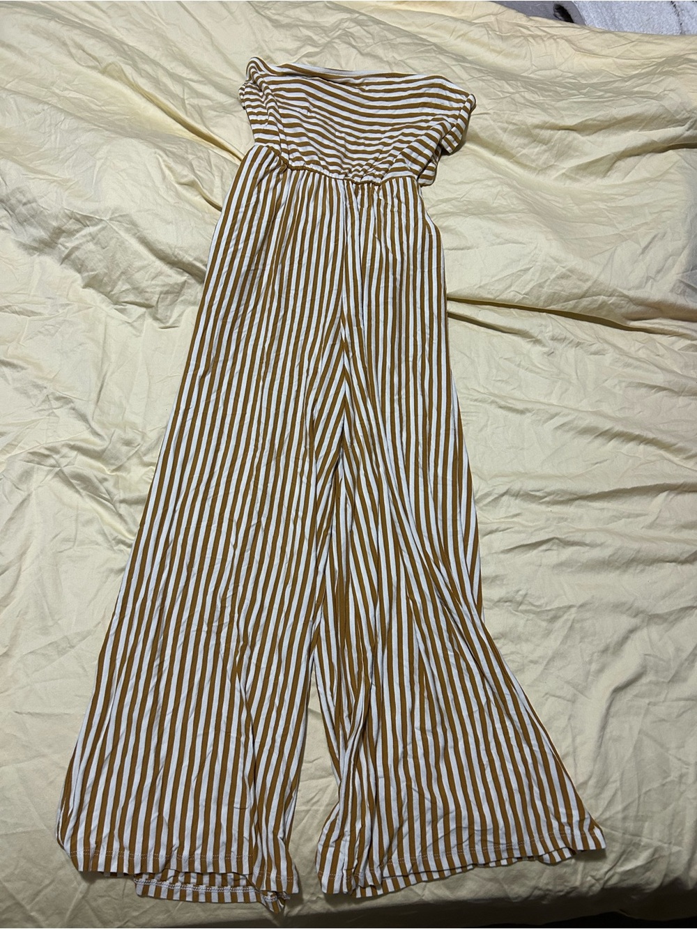 American Eagle Striped Tie-Front Top - Mustard & White - Picture 3 of 3